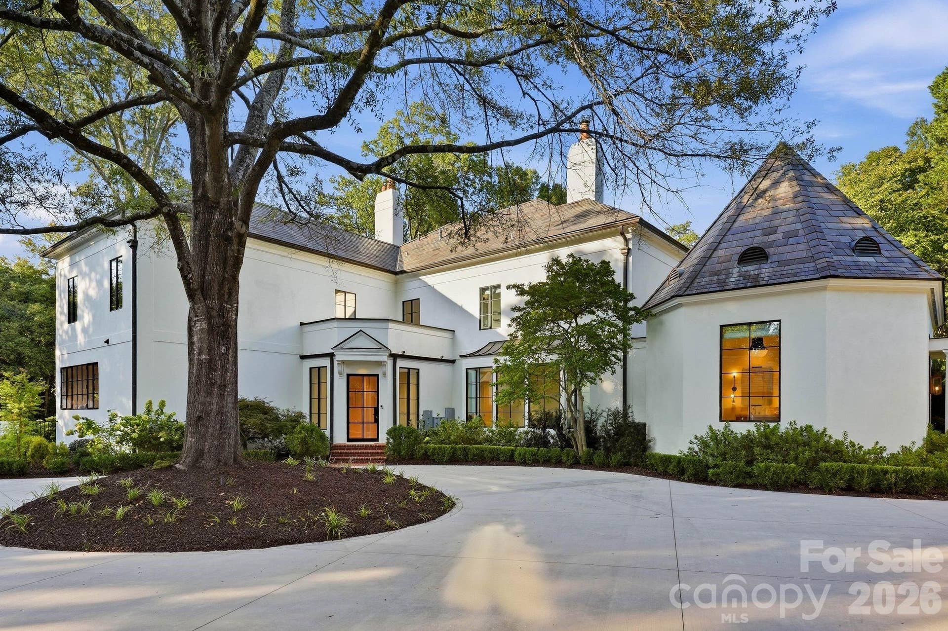 Private rear motor court with gated entrance off Granville Road
