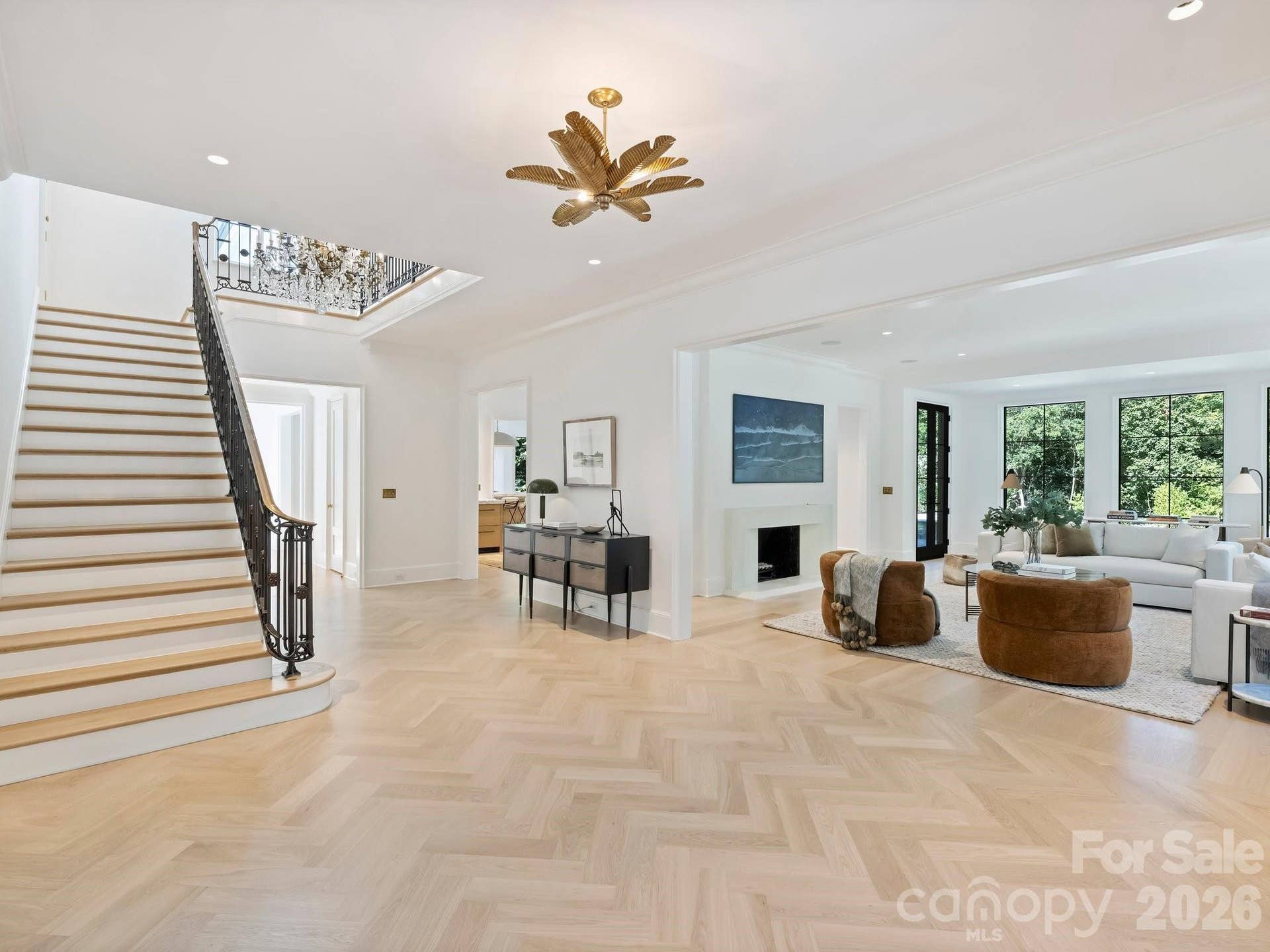 Foyer open to the Family room and office area