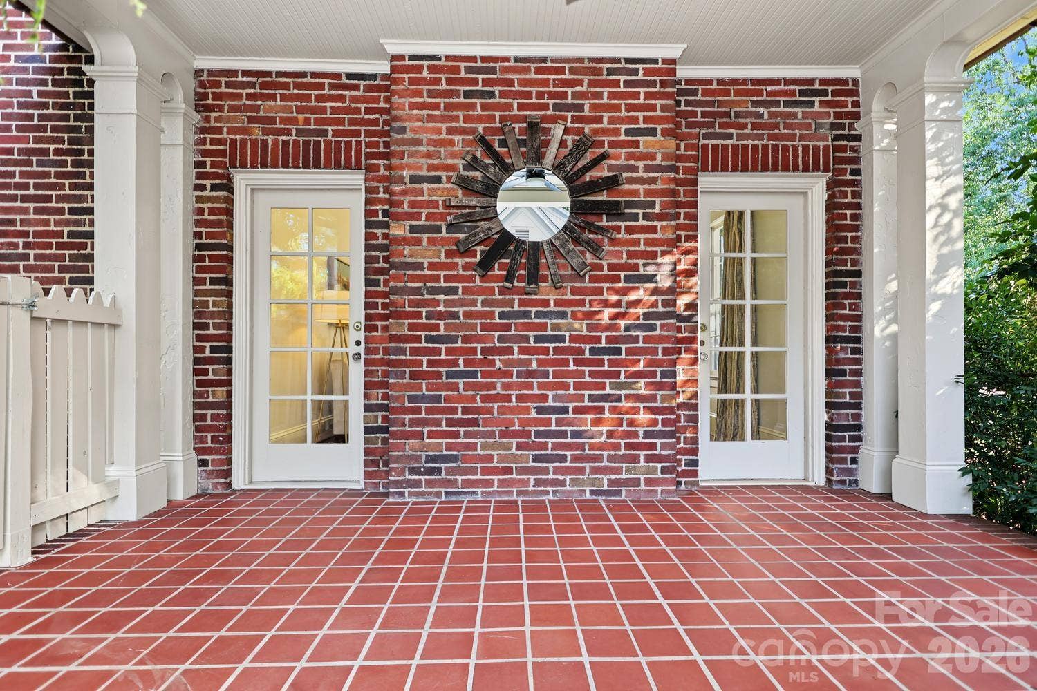 Classic Dilworth porch adjacent to the formal living room
