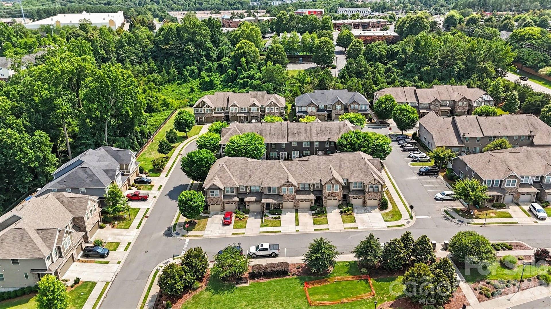 Aerial view of one side of the community