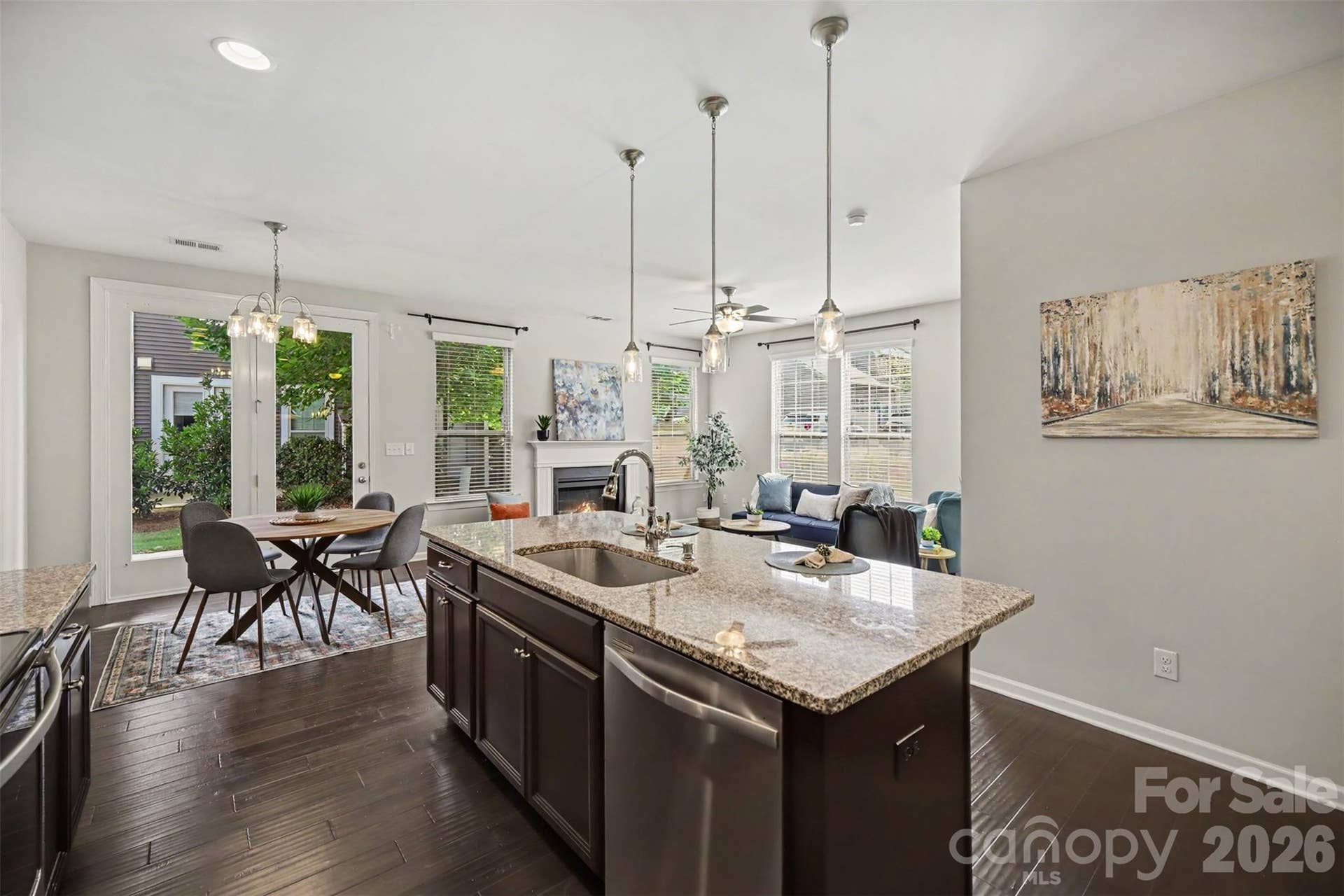 Spacious kitchen with island