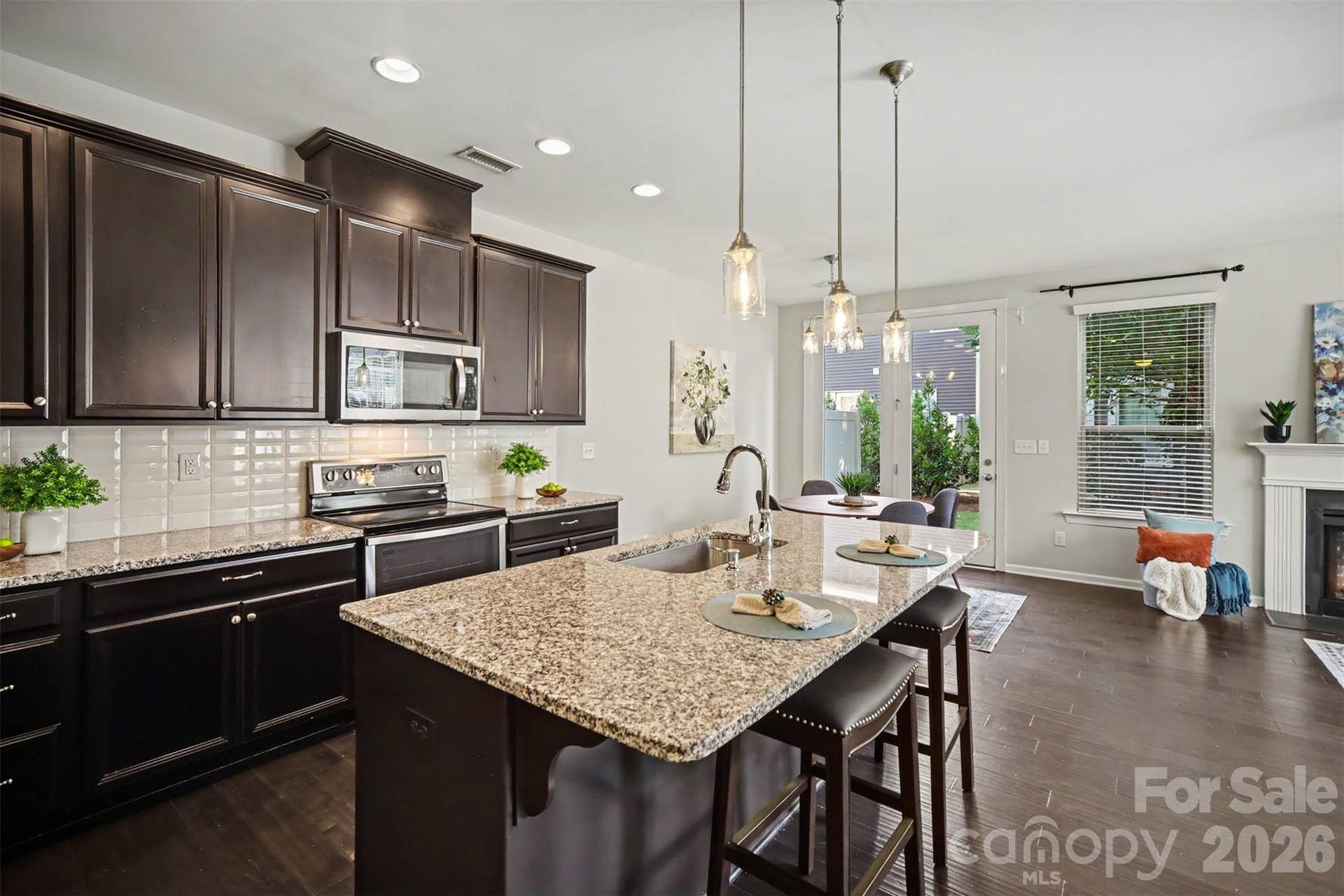 Spacious kitchen with island