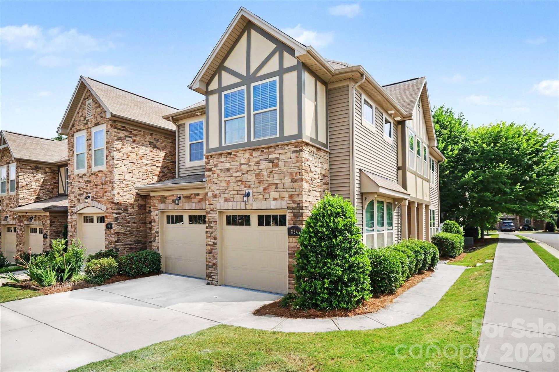 Corner lot with side-load oversized garage