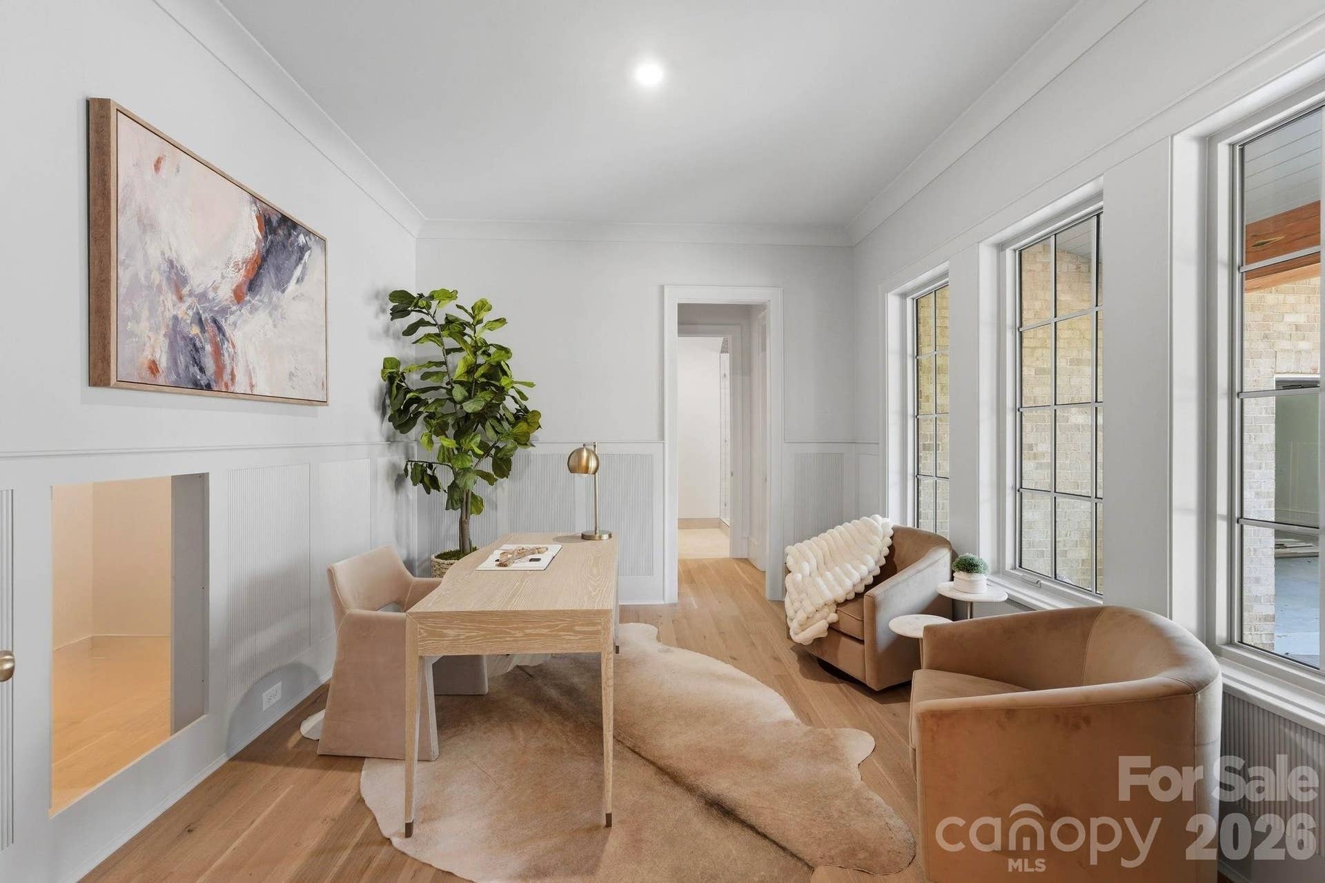 1st Floor Office / Bedroom -Hidden Door = Extra Storage area to the left (13'x12') Full bath & Closet entry straight ahead