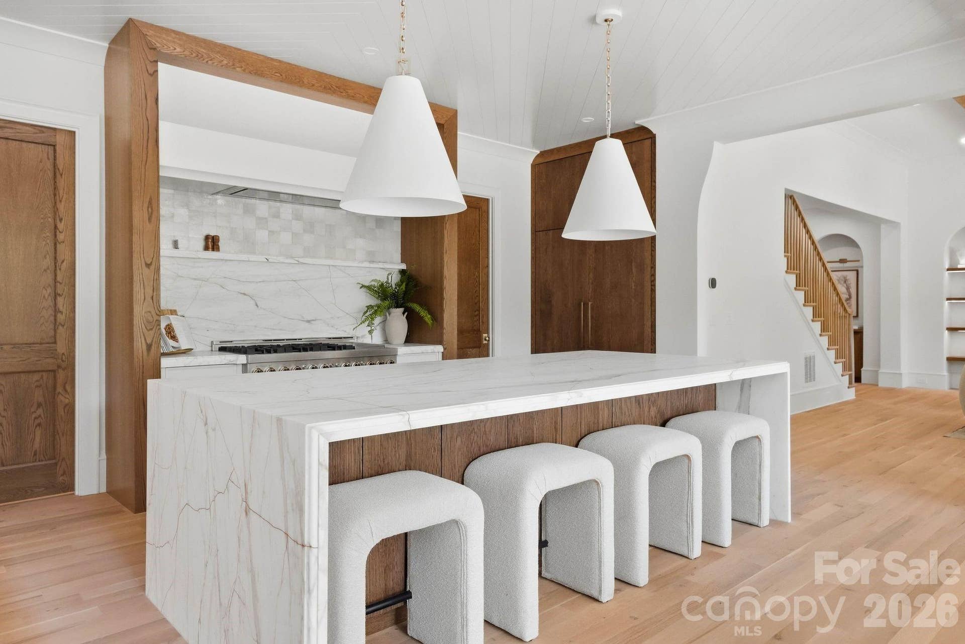 Hand crafted kitchen, marble counter tops