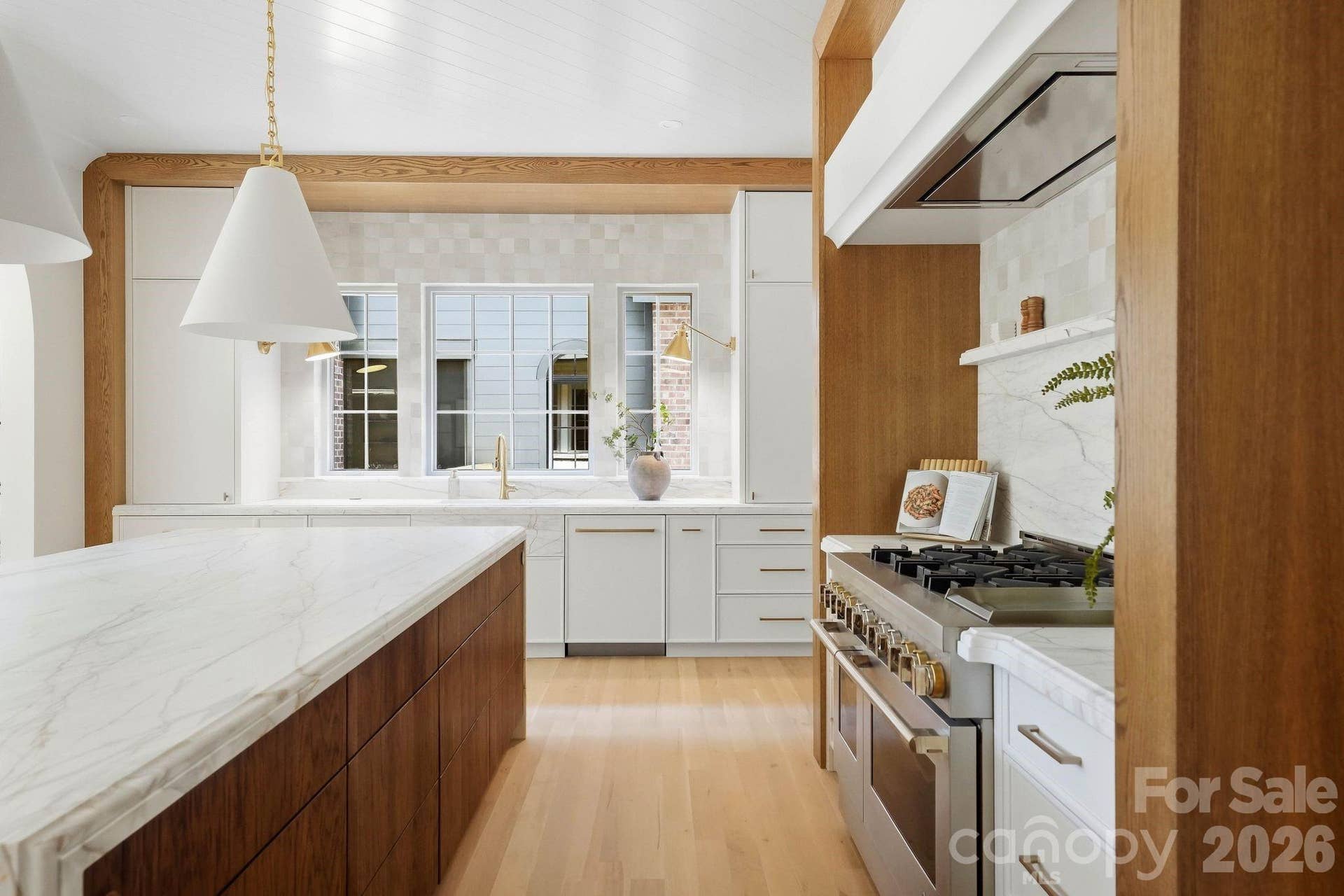 Hand crafted kitchen, marble counter tops