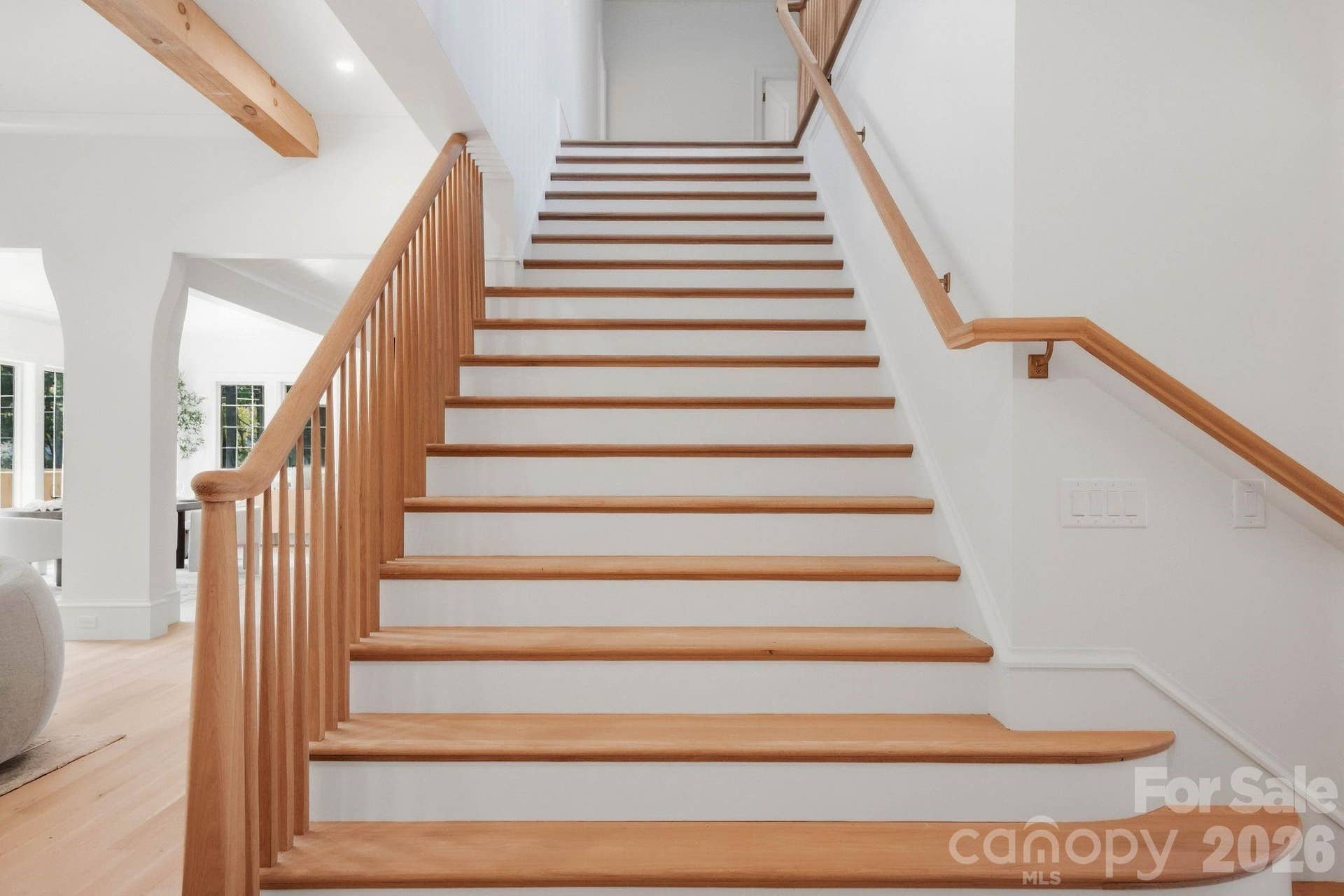 Extra Wide Wood Staircase 8' wide to 5' wide