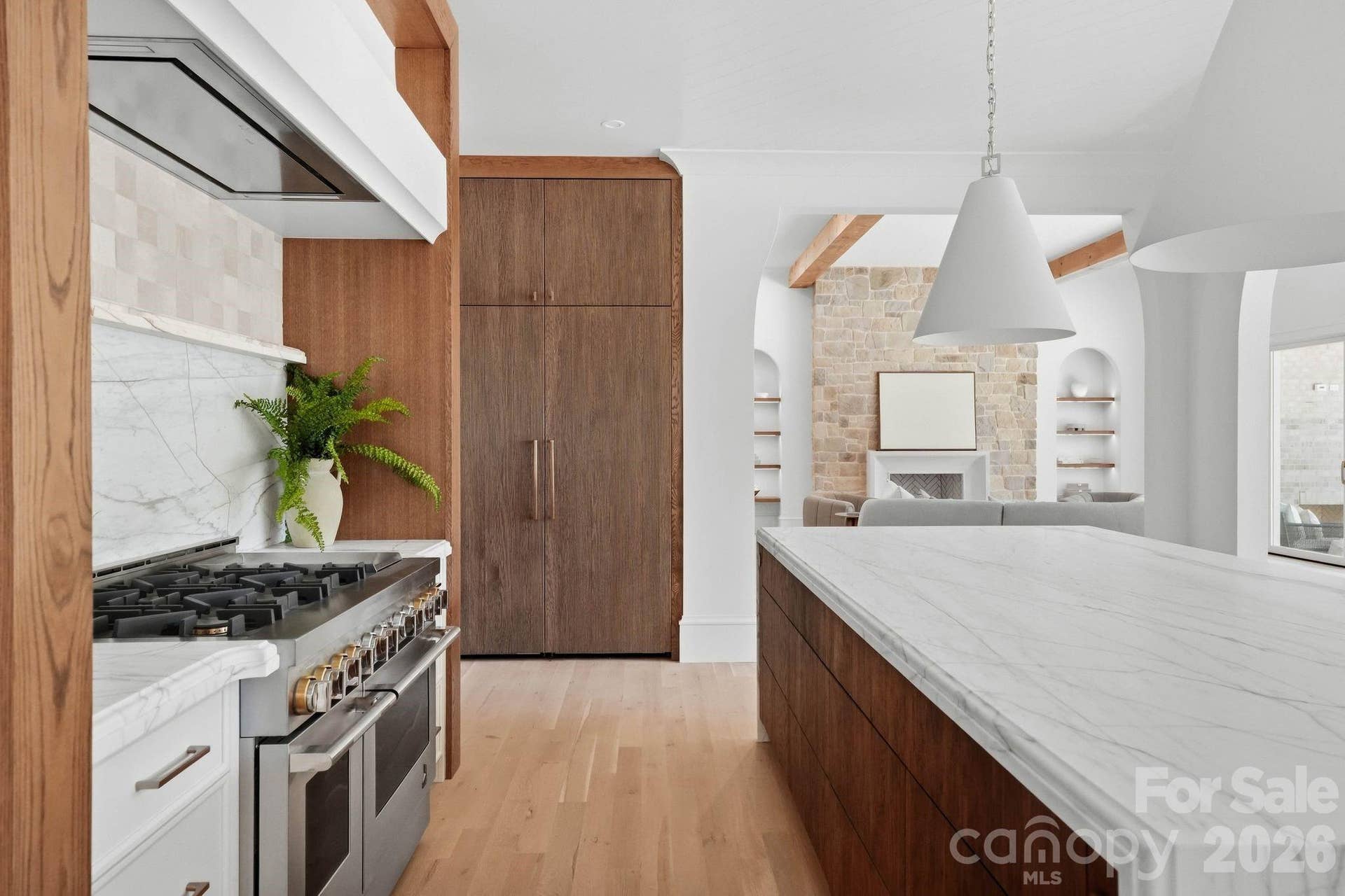 60" Fridge, marble counter tops