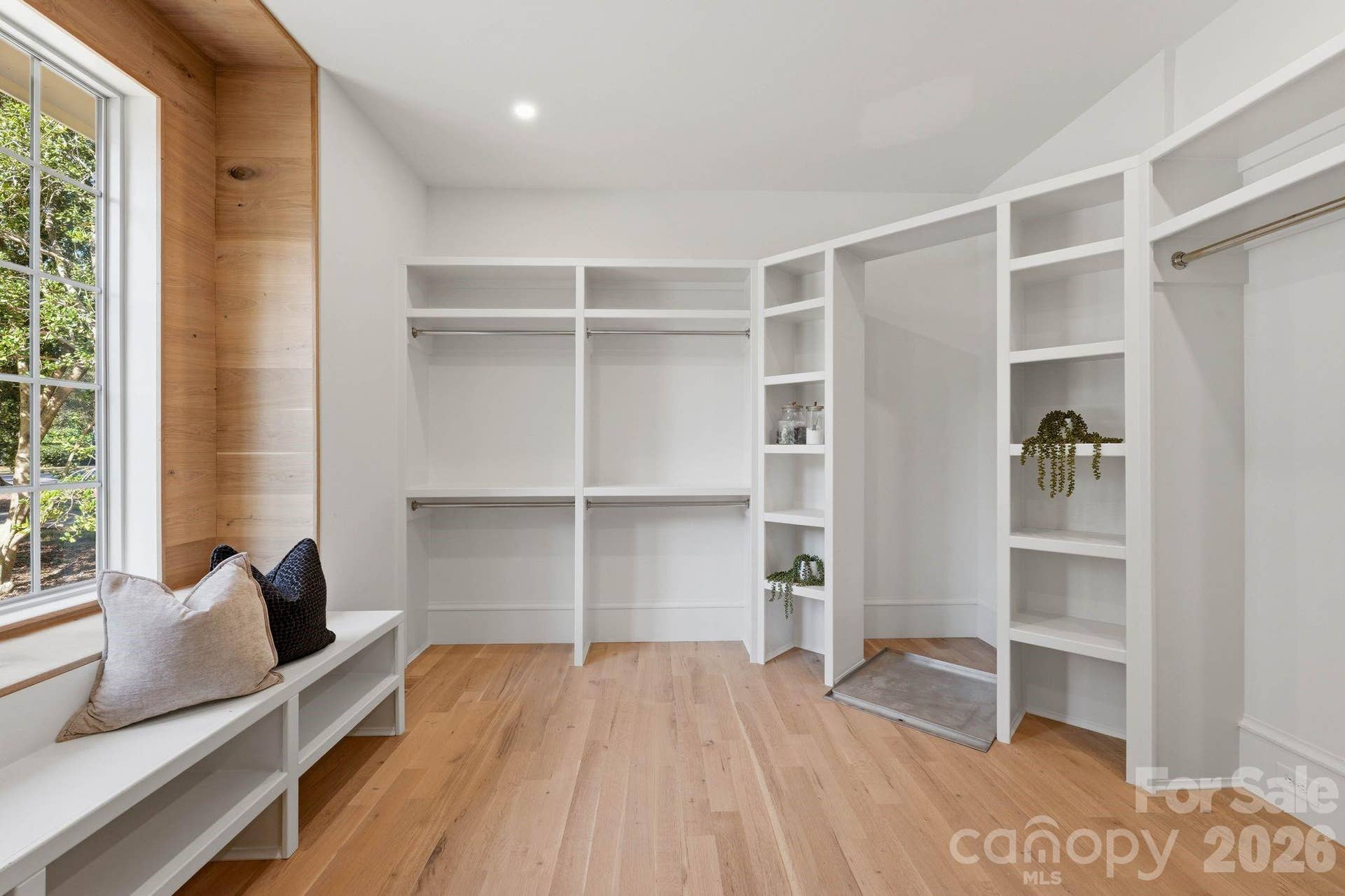 HUGE Primary Walk-in-Closet (15'x12') Custom Wood trim Window