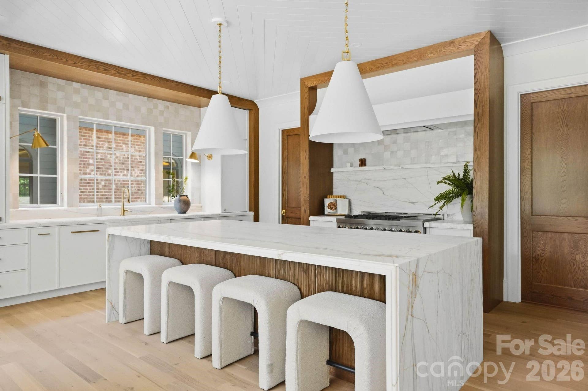 Hand crafted kitchen, marble counter tops