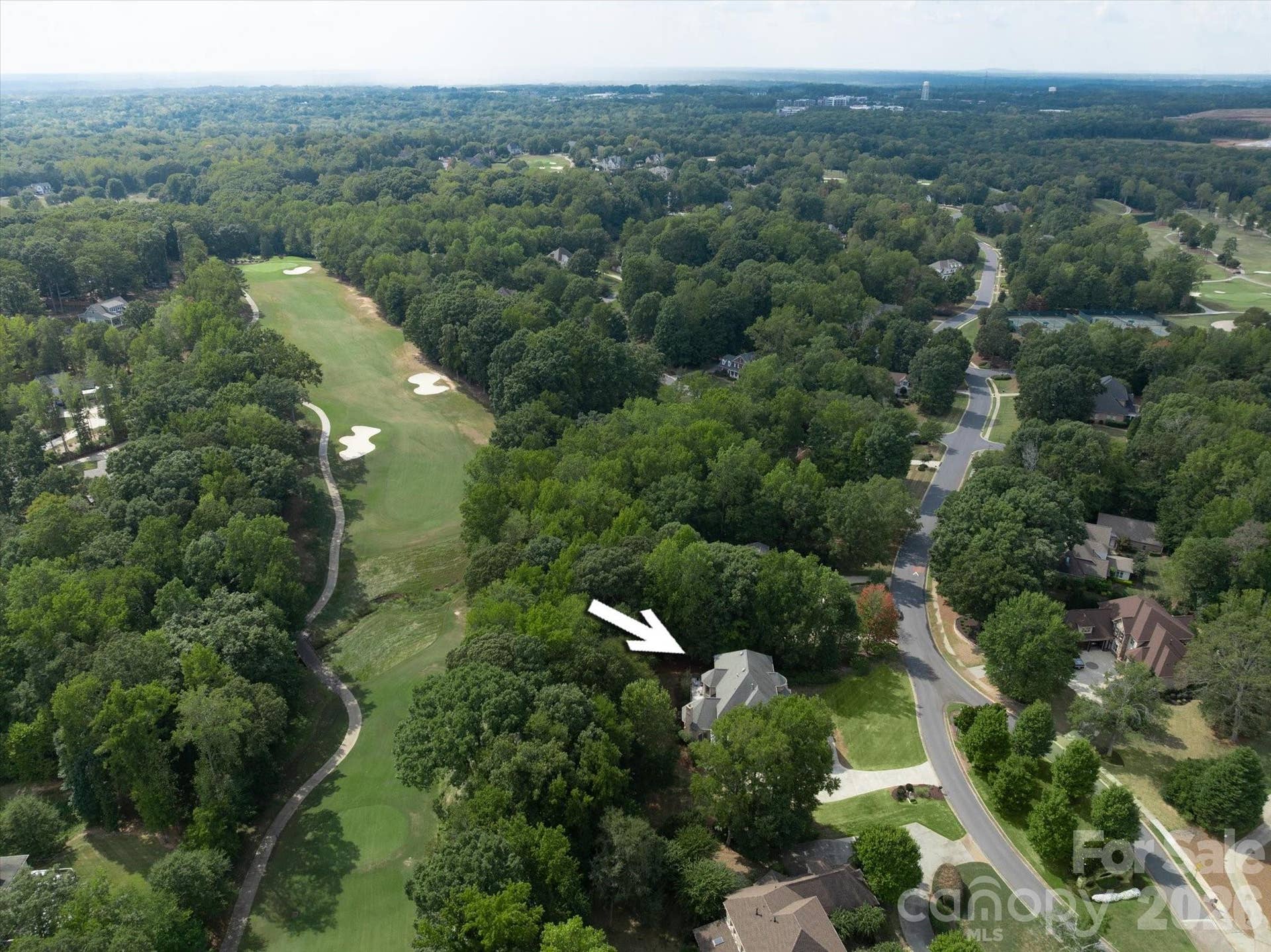 1005 Firethorne Club Drive, Marvin, NC 28173 Course position near the tee boxes with wooded privacy