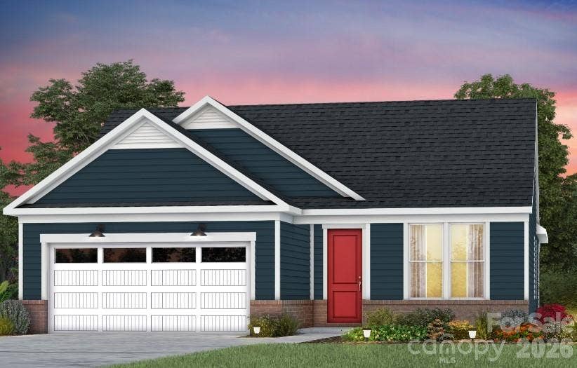 Exterior elevation, colors will vary (includes brick accent)
