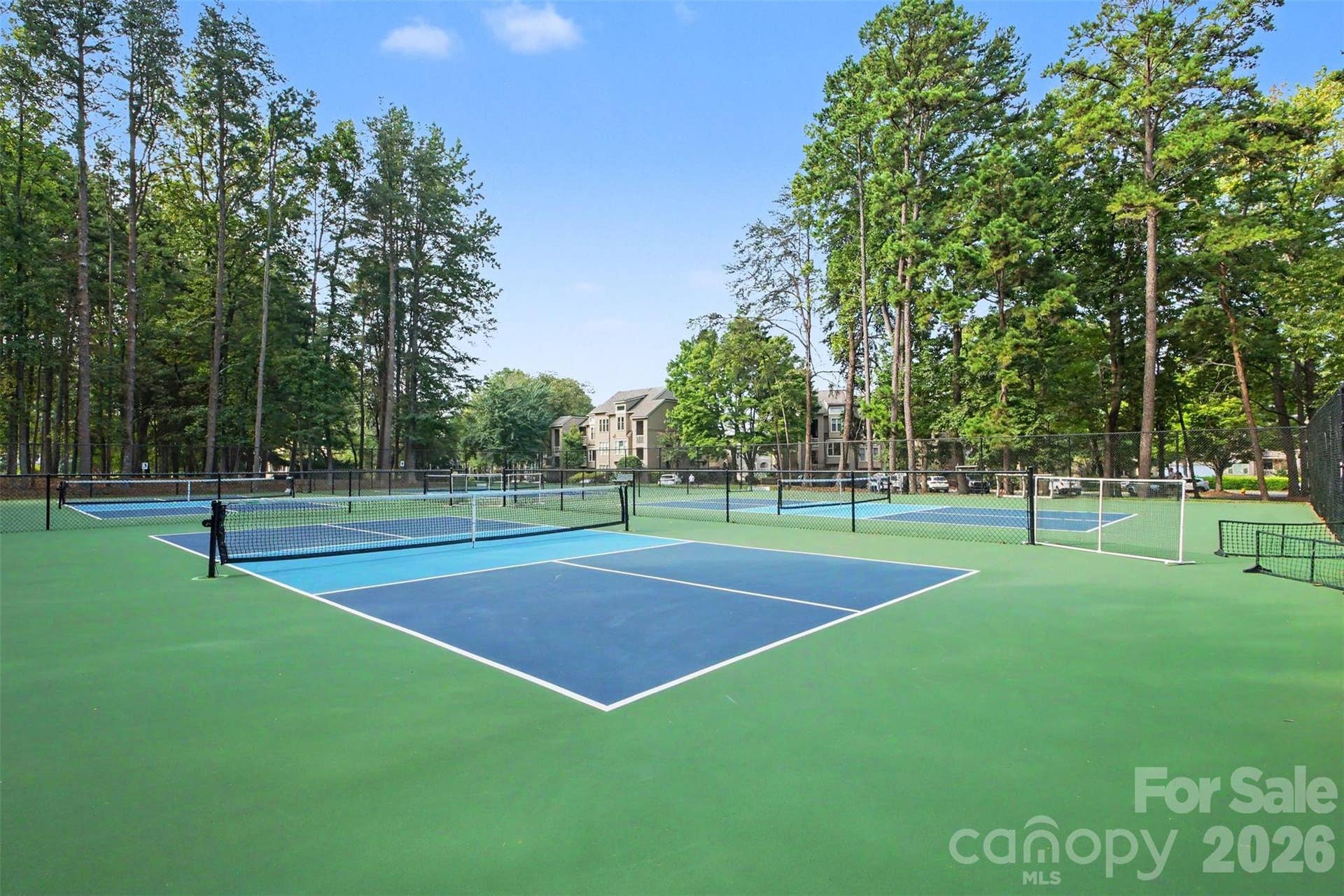 Newly renovated pickleball/tennis courts just steps away from condo.