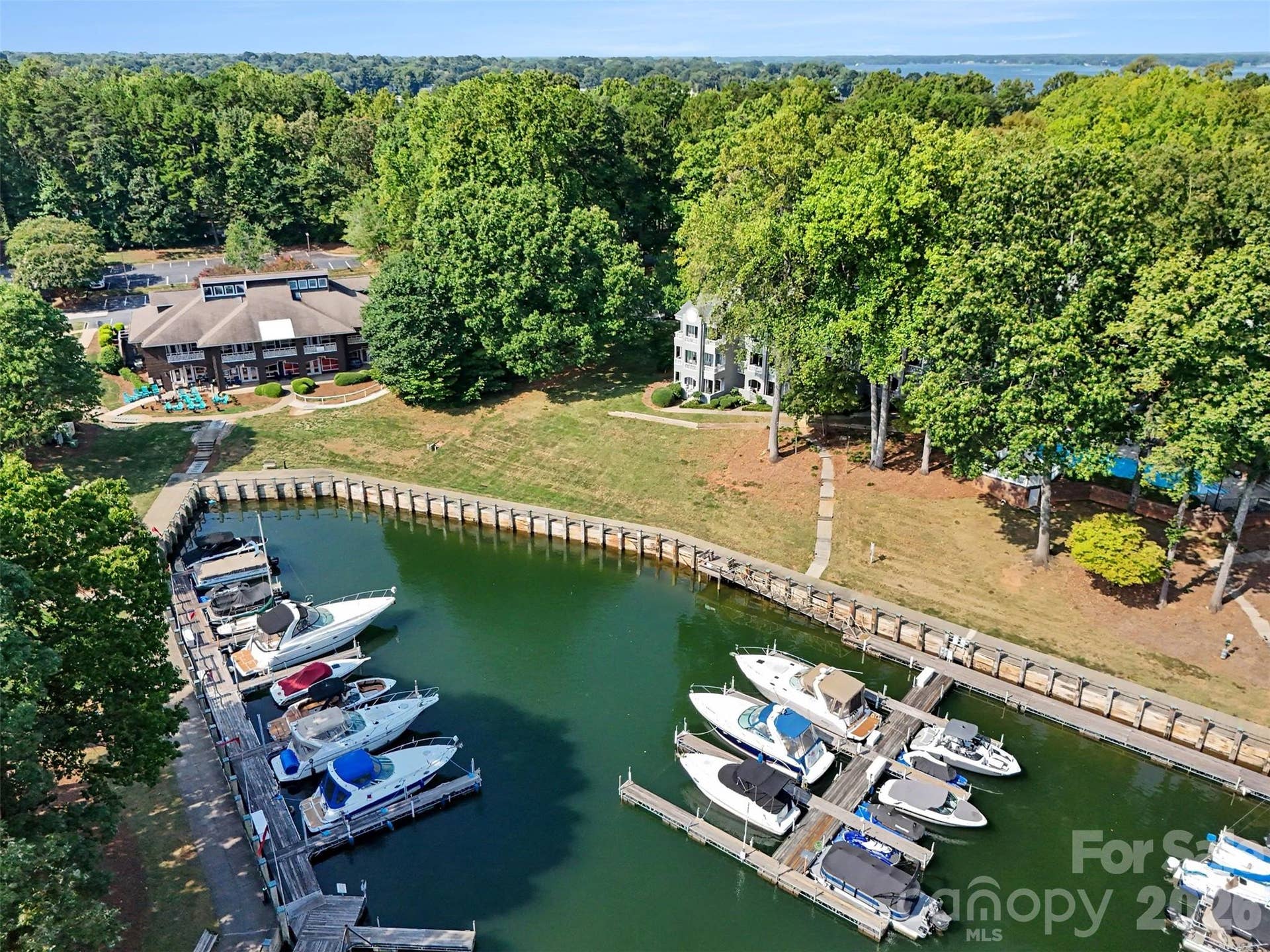 Waterfront with harbor views.