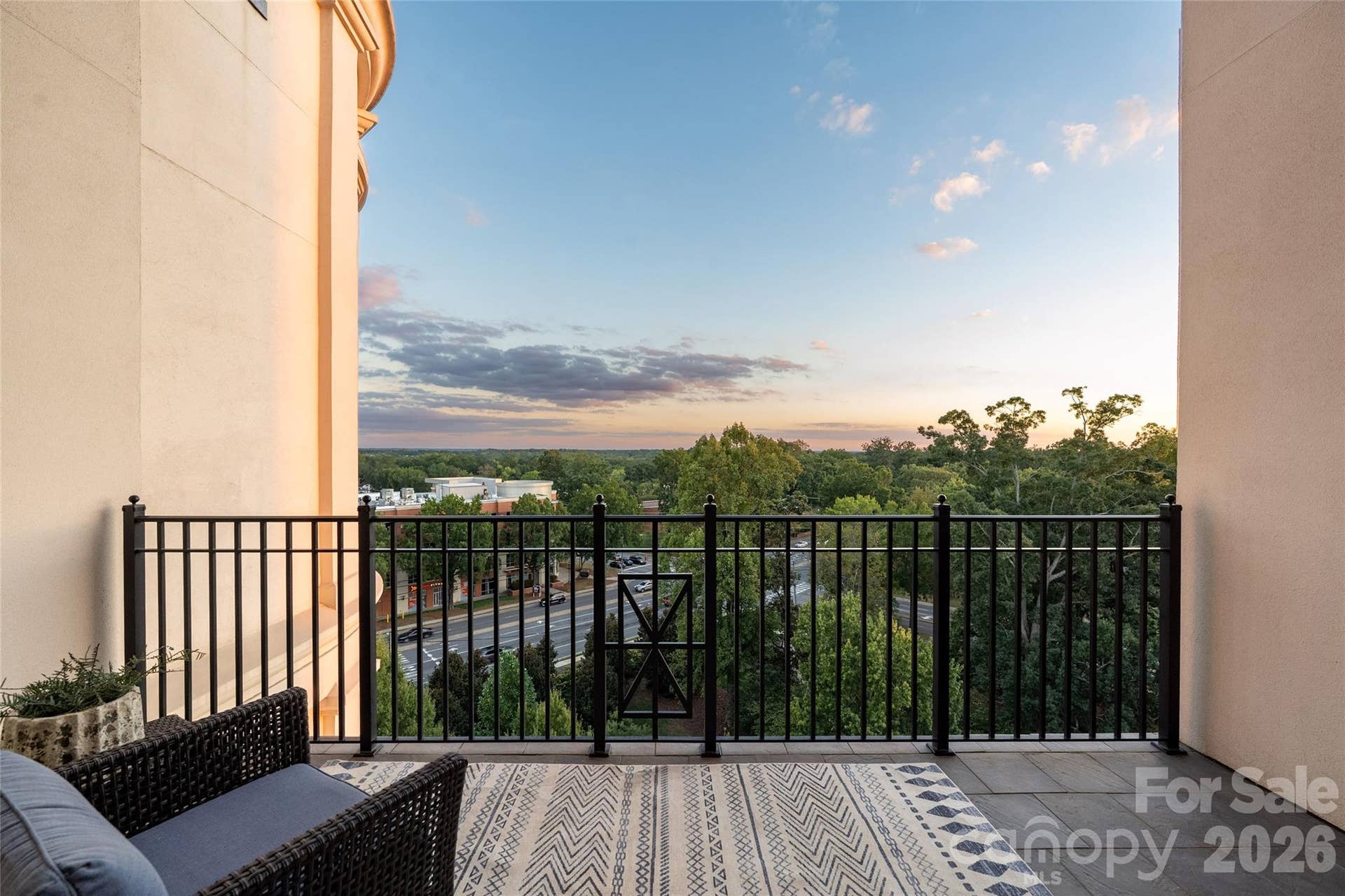 2823 Providence Road, #280, Charlotte, NC 28211 Sunset balcony above the tree canopy