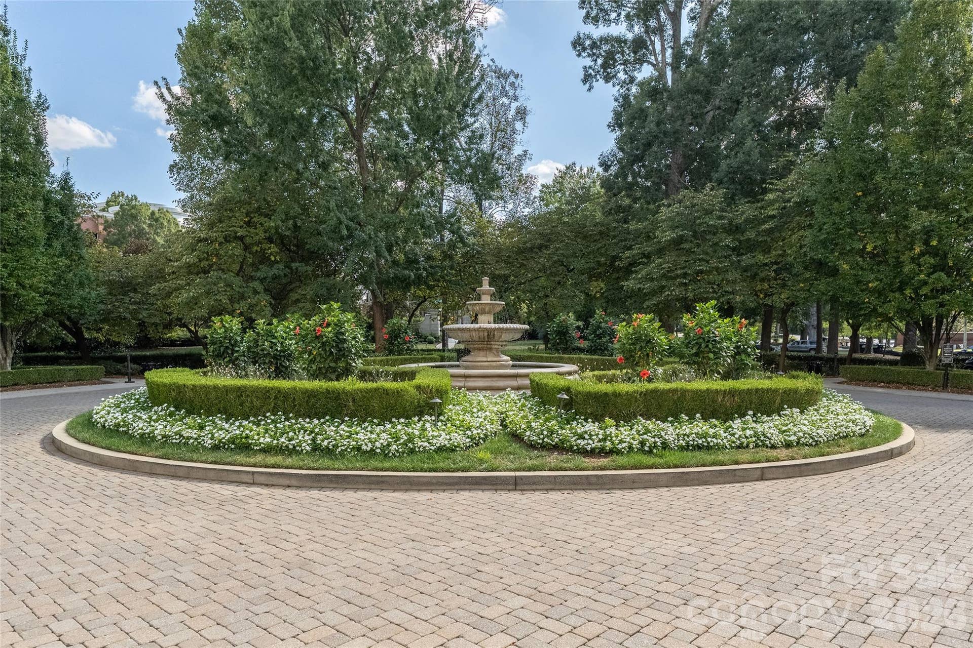 2823 Providence Road, #280, Charlotte, NC 28211 Formal garden and fountain at the entry circle