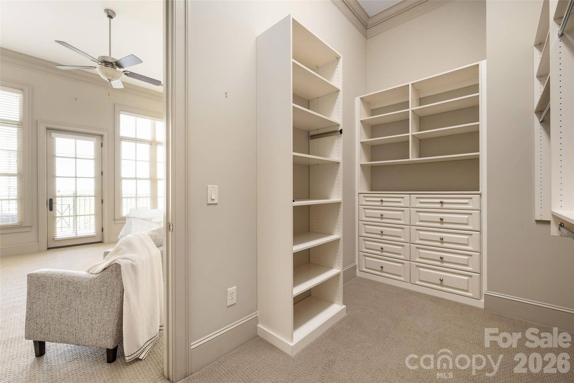 2823 Providence Road, #280, Charlotte, NC 28211 Primary walk-in closet with built-in shelving and drawers