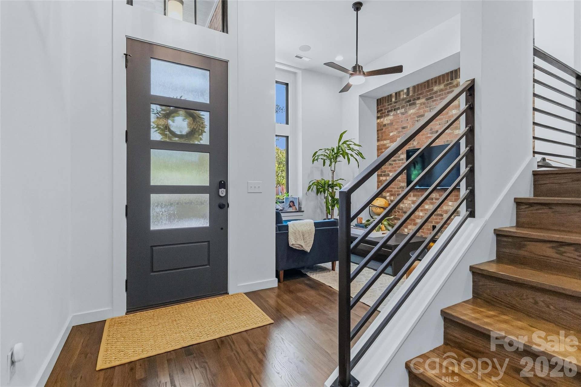 Front Door and Family Room From Stairs