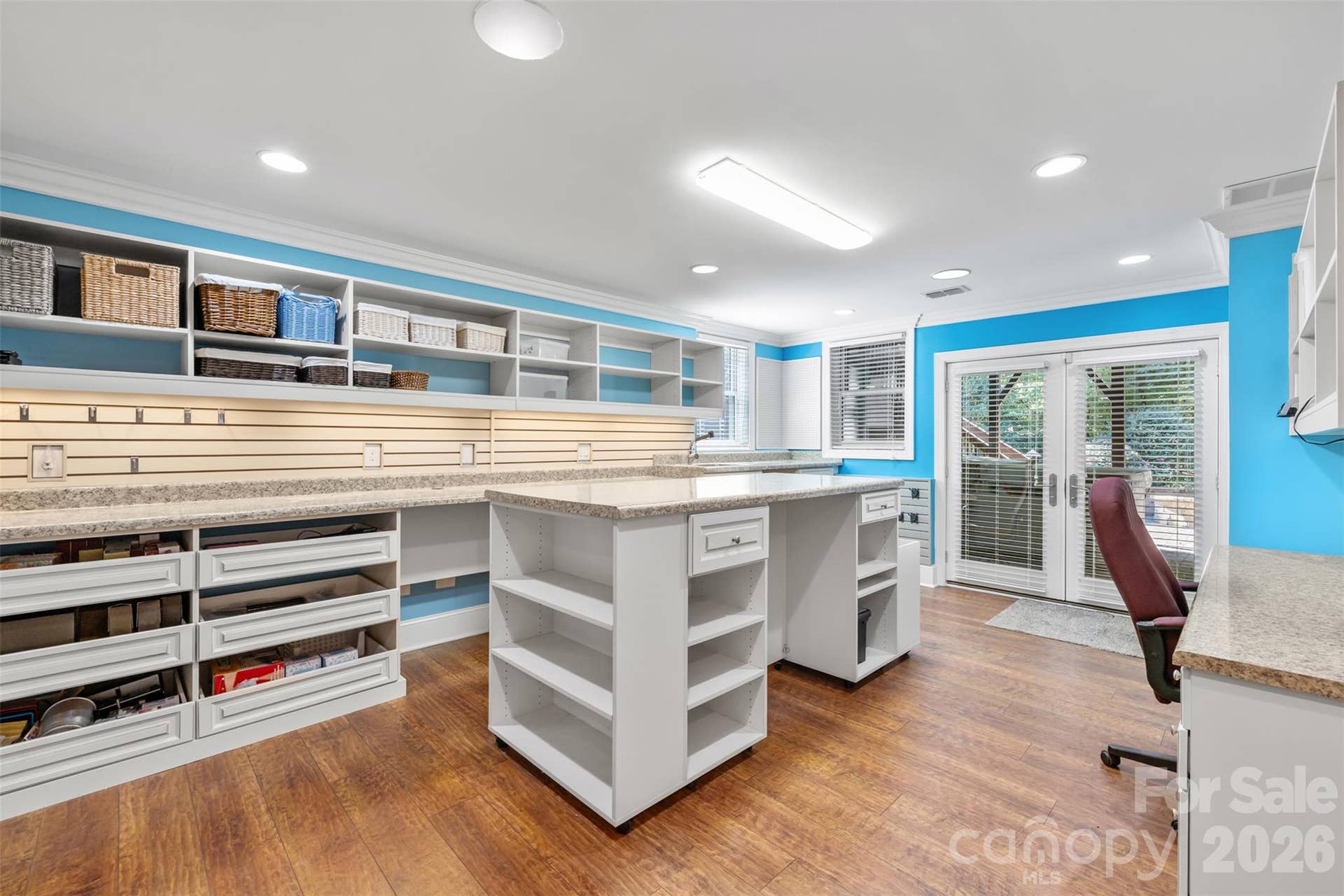 Craft room in basement