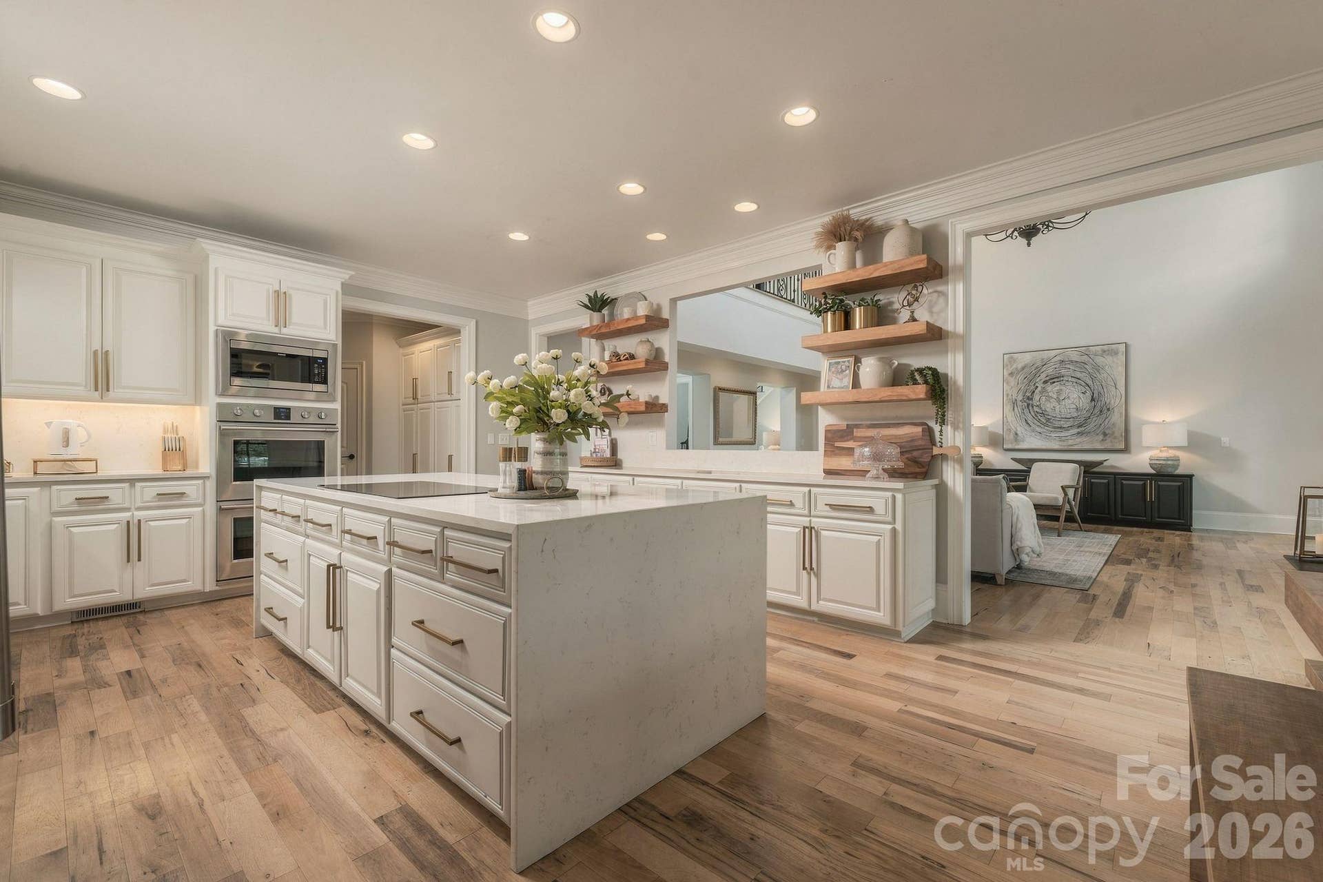 Kitchen designed for function and flow between living spaces