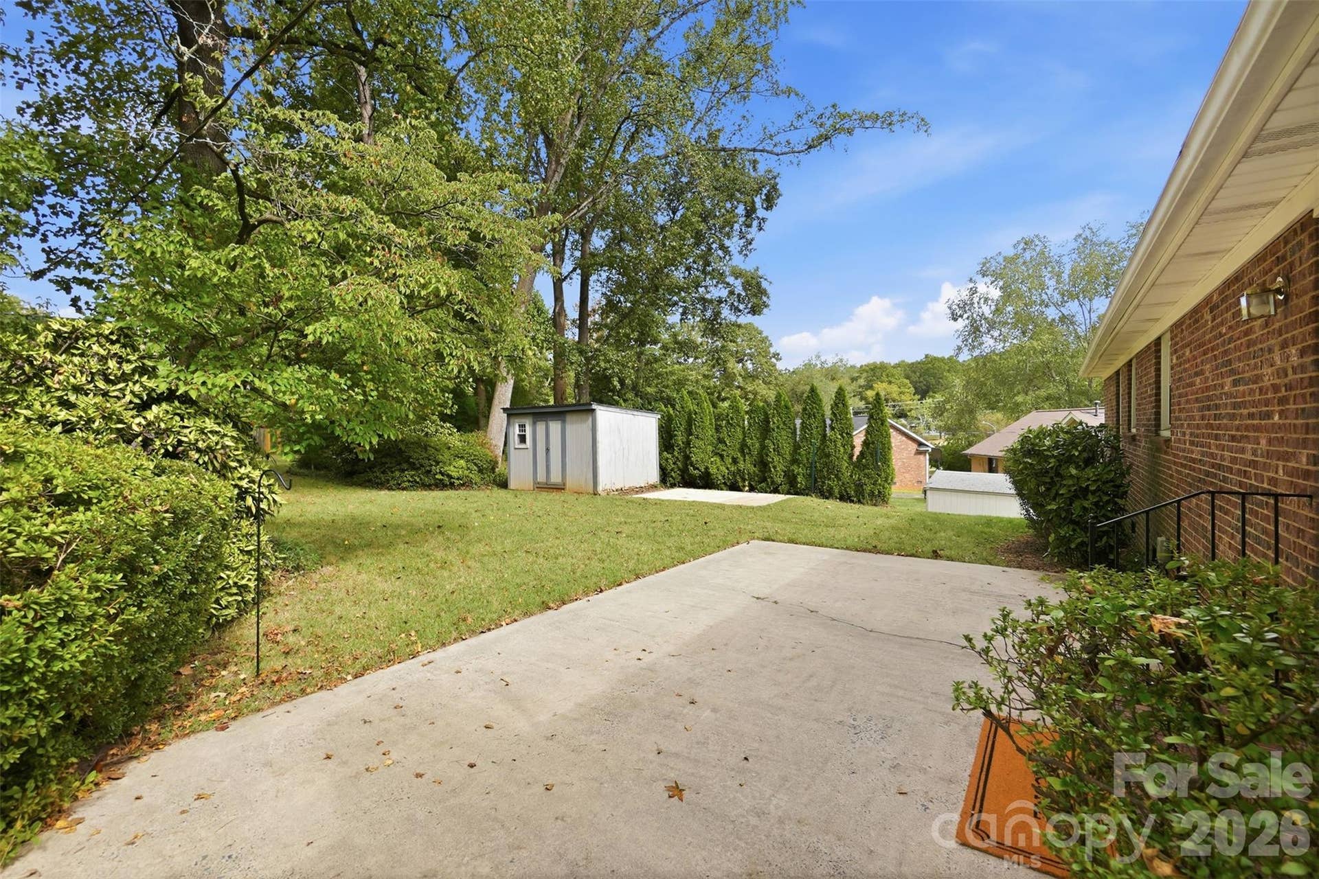5724 Telfair Road, Charlotte, NC 28210 Storage shed next to the concrete pad