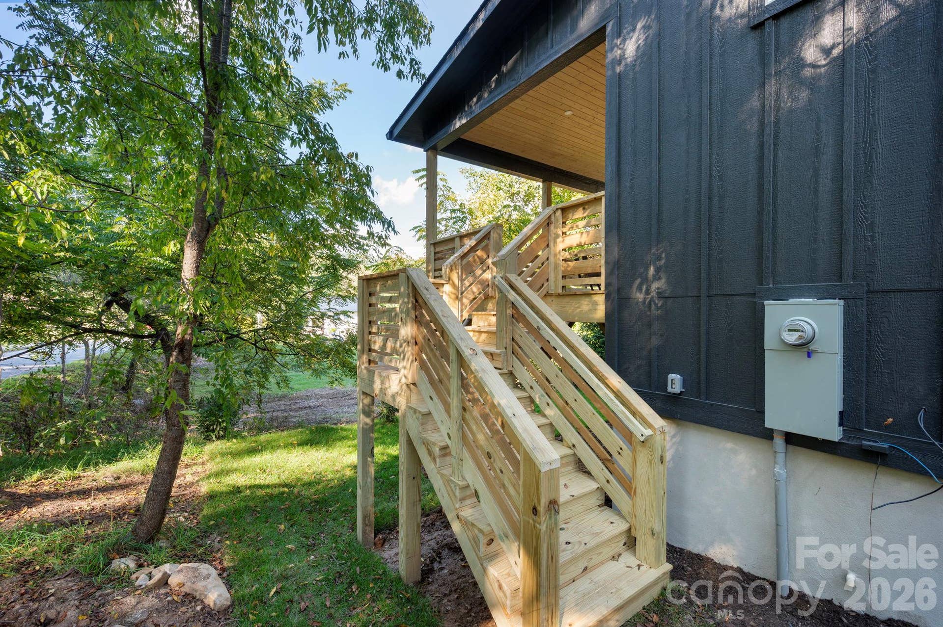 Stairs Connect Deck with Yard