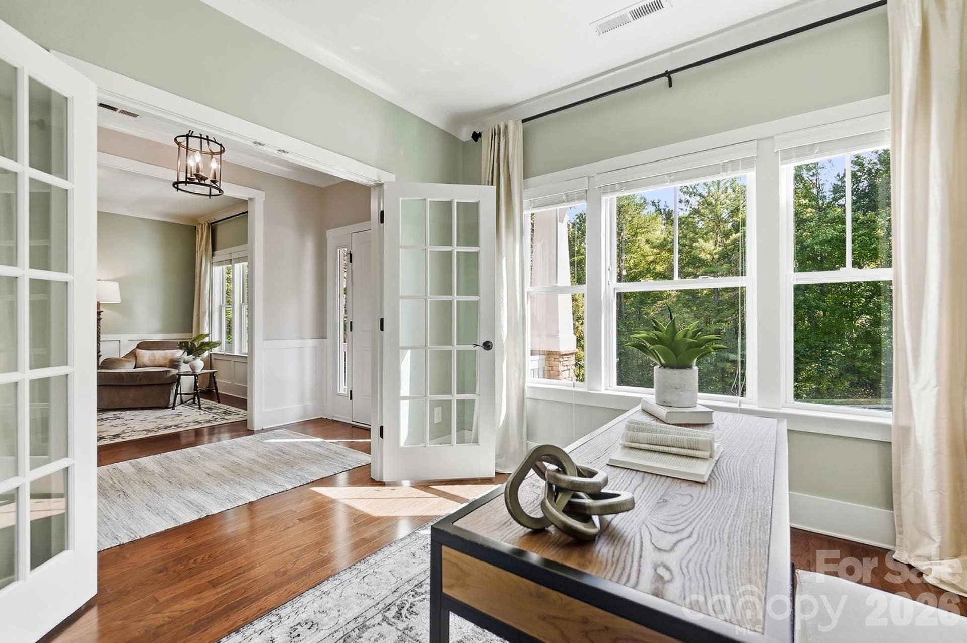 Office with French doors