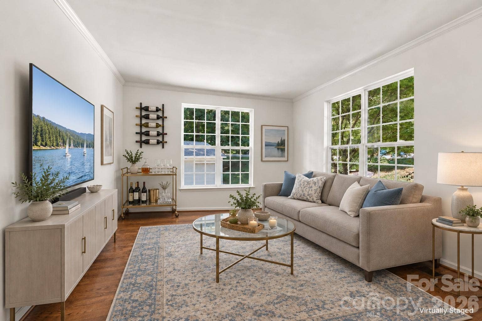 Formal living room staged