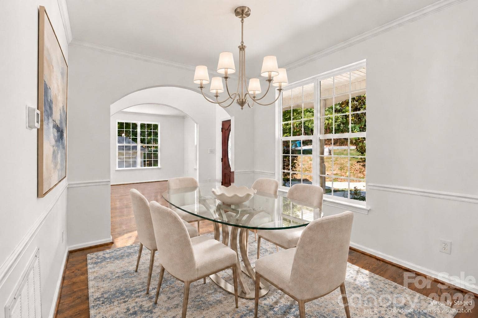 Formal dining room staged