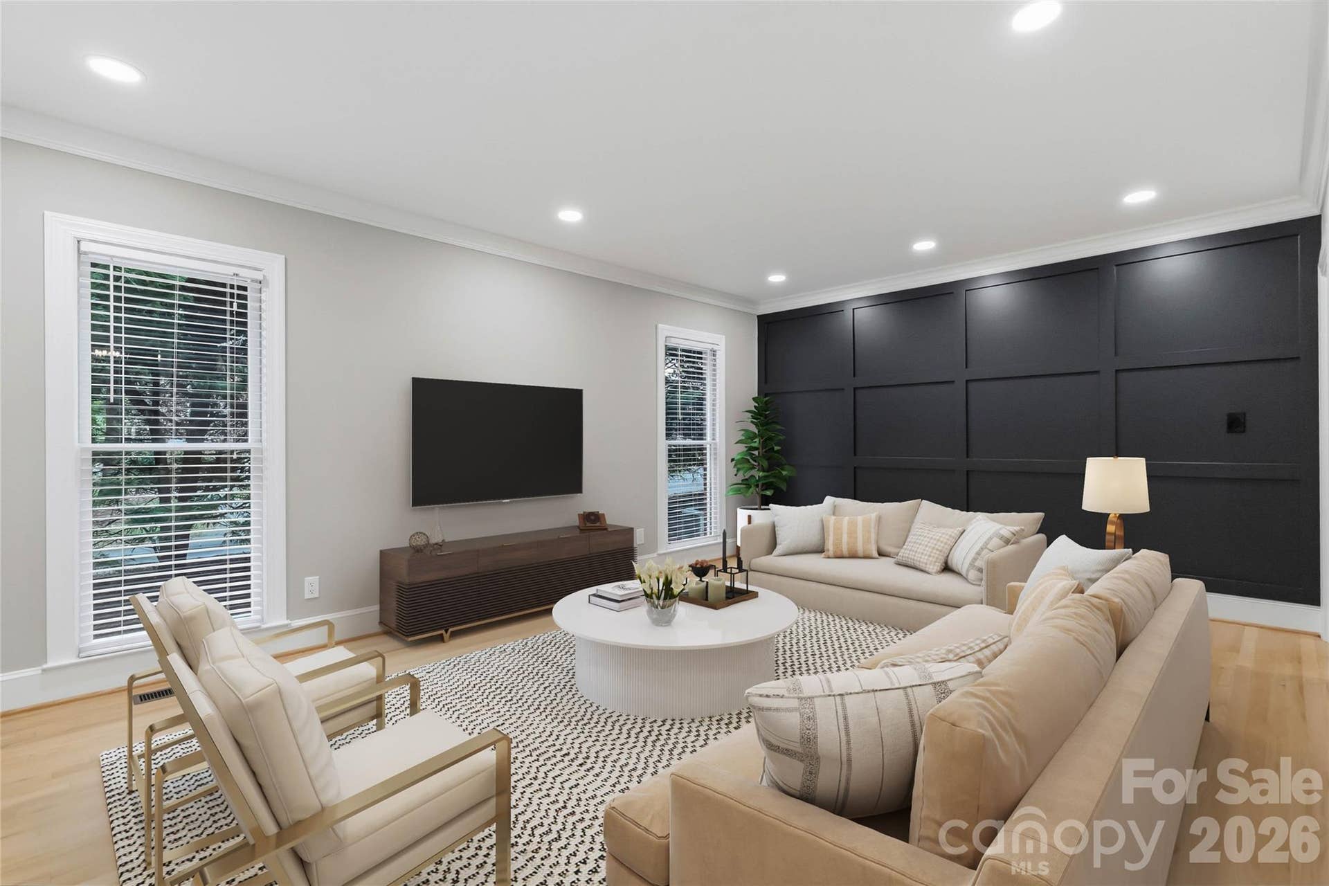 9414 Tillot Drive, Matthews, NC 28105 Virtually staged Living room