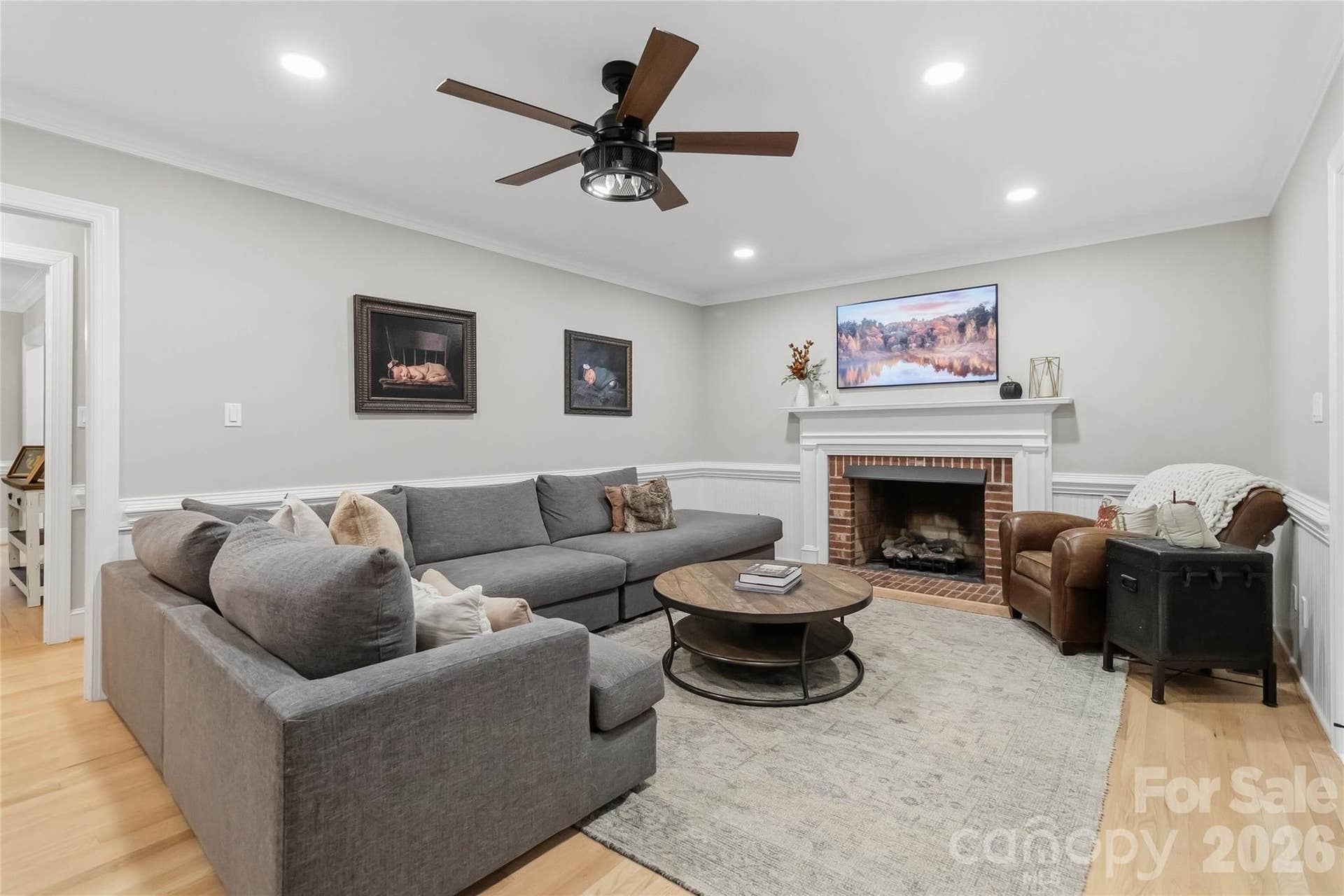 9414 Tillot Drive, Matthews, NC 28105 Family room with Fireplace
