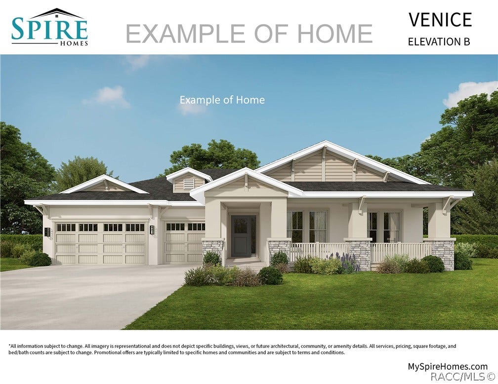 2498 W Aleuts Drive, Beverly Hills, FL 34465 Front elevation digital rendering