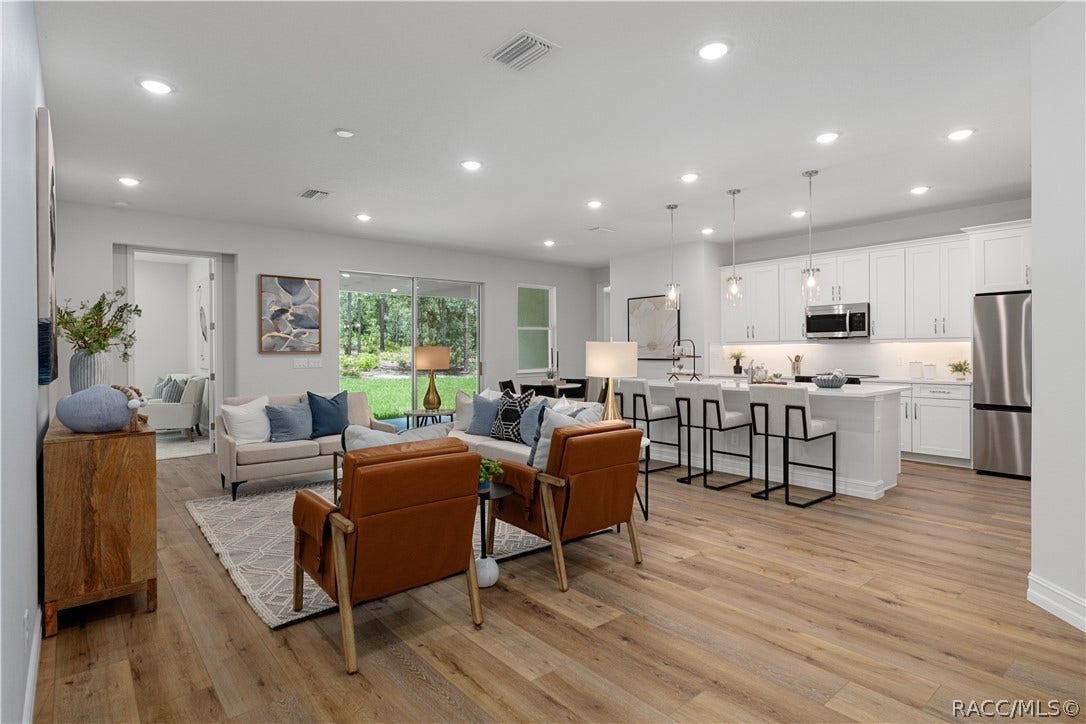 2498 W Aleuts Drive, Beverly Hills, FL 34465 Great room - Riley model home