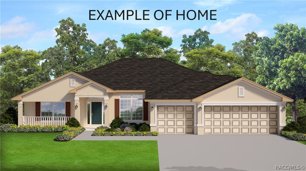 5202 N Allamandra Drive, Beverly Hills, FL 34465 RENDERING ONLY- NOT ACTUAL HOUSE OR COLORS- ACTUAL HOUSE WILL BE REVERSED ON LOT