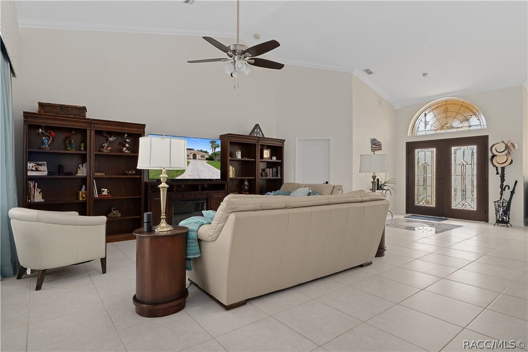 Living room looking at entrance