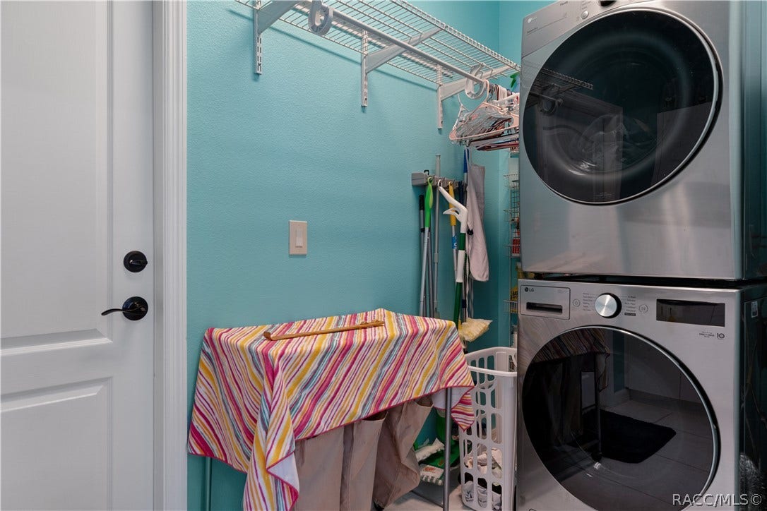 Laundry area with new appliances
