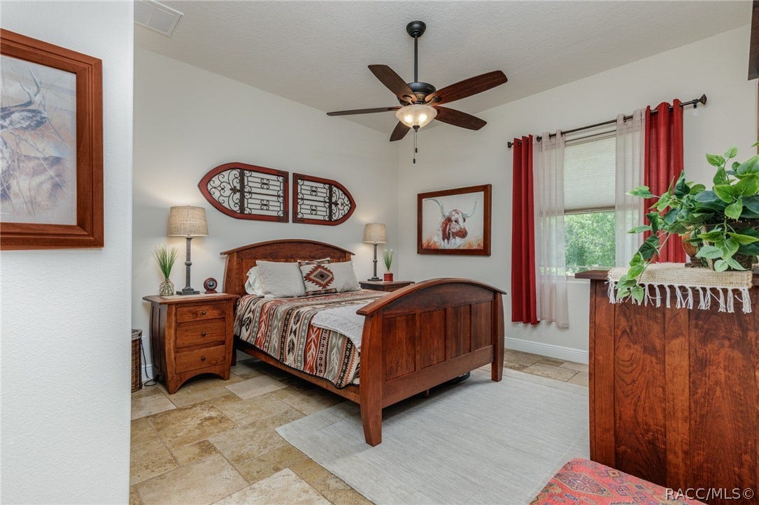 4750 W Mohawk Drive, Beverly Hills, FL 34465 Bedroom # 2 with custom Amish furniture