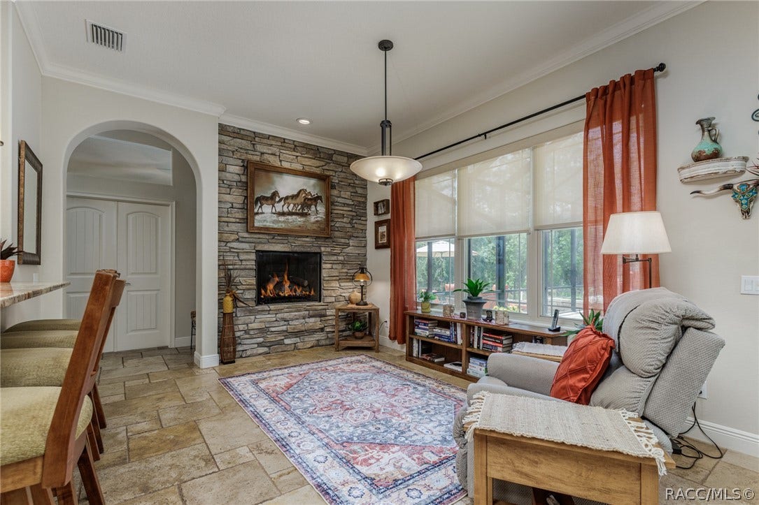 4750 W Mohawk Drive, Beverly Hills, FL 34465 Study with gas fireplace