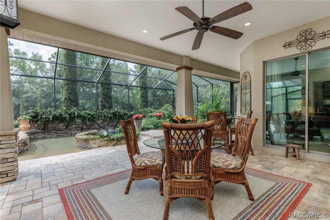 4750 W Mohawk Drive, Beverly Hills, FL 34465 Covered lanai w/ caged pool off livingroom