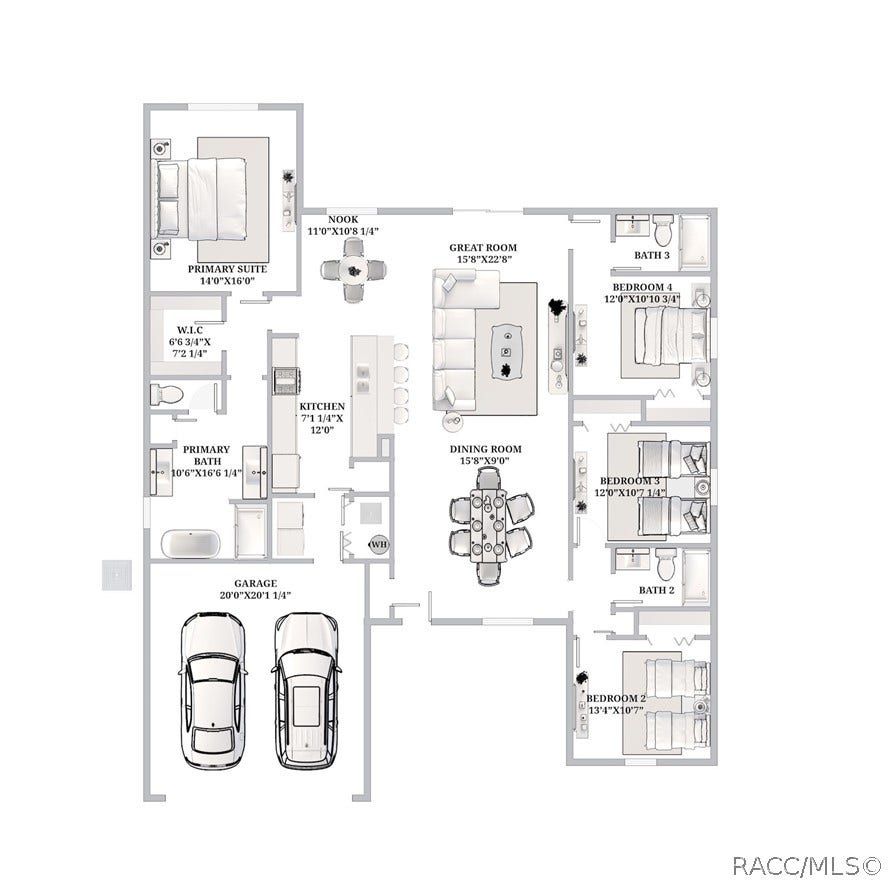 7764 N Darby Drive, Citrus Springs, FL 34433 Floor Plan