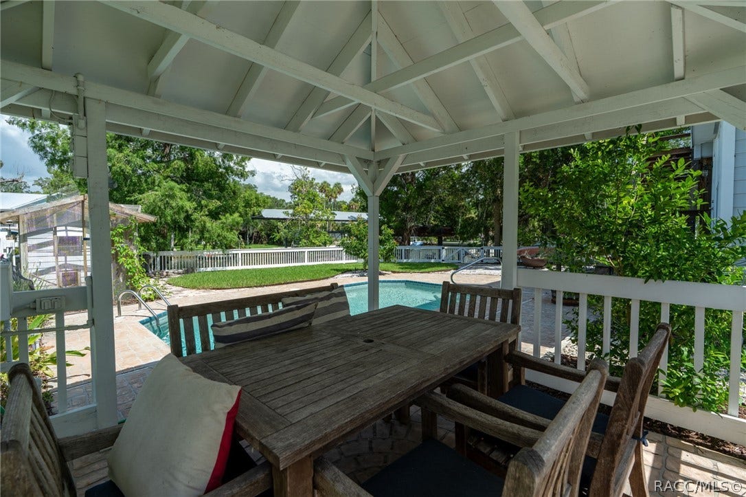 1035 N Appalachian Terrace, Crystal River, FL 34429 poolside gazebo