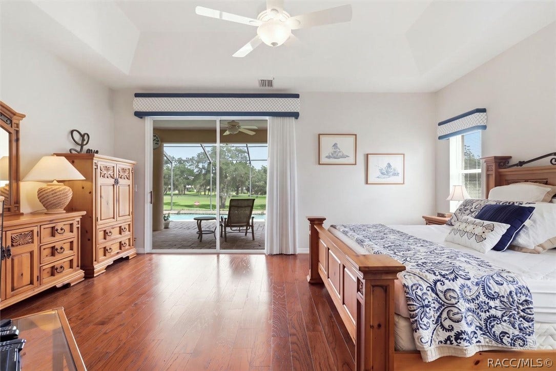 625 E Gilchrist Court, Hernando, FL 34442 Primary bedroom with sliders and great view