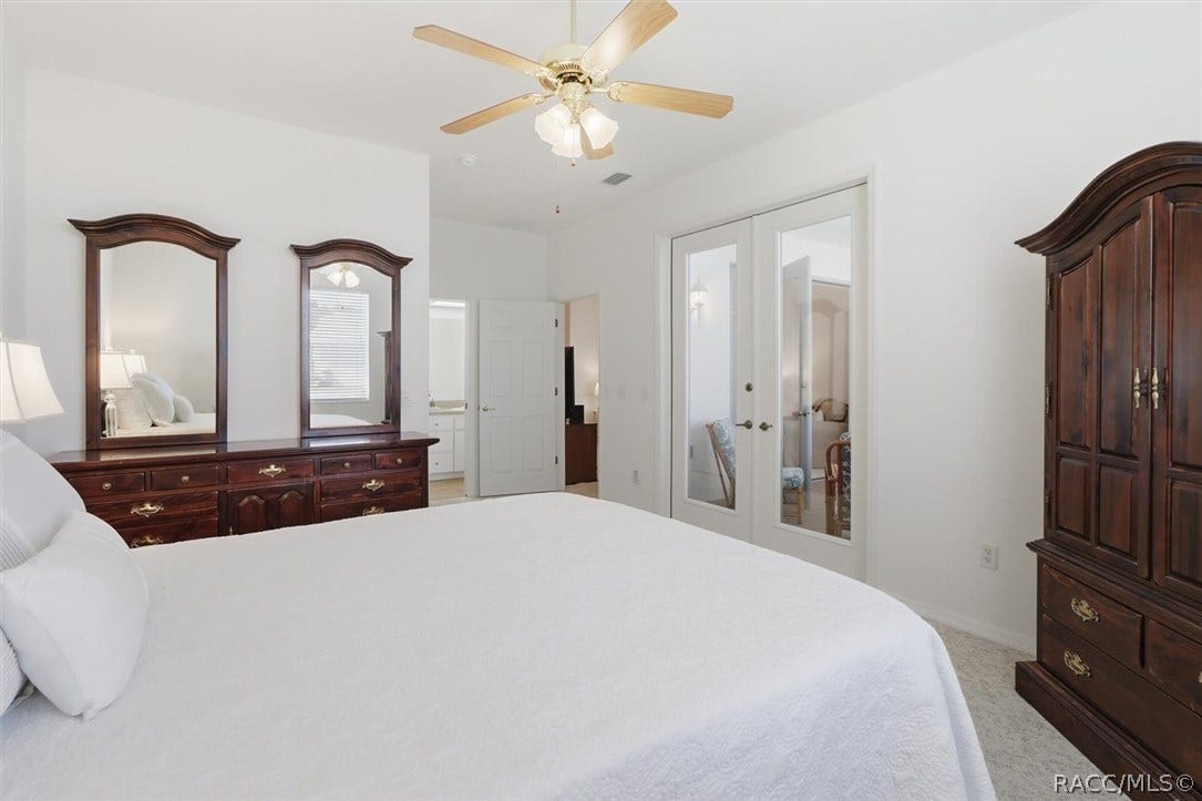 3694 S Belgrave Drive, Inverness, FL 34452 Primary Bedroom w/ french doors