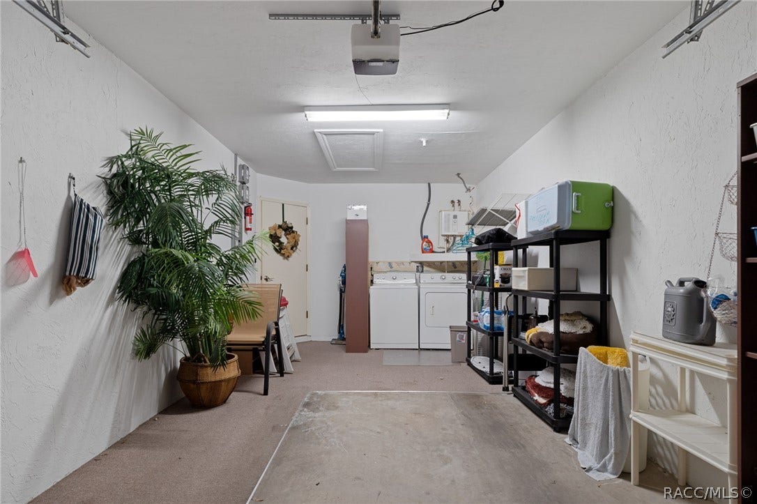 One car garage with laundry.... and instant hot water