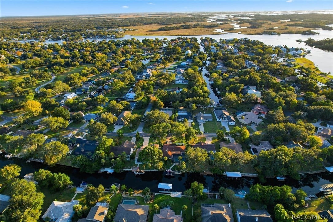 11806 W Riverhaven Drive, Homosassa, FL 34448 Aerial of the canal neighborhood near the river.