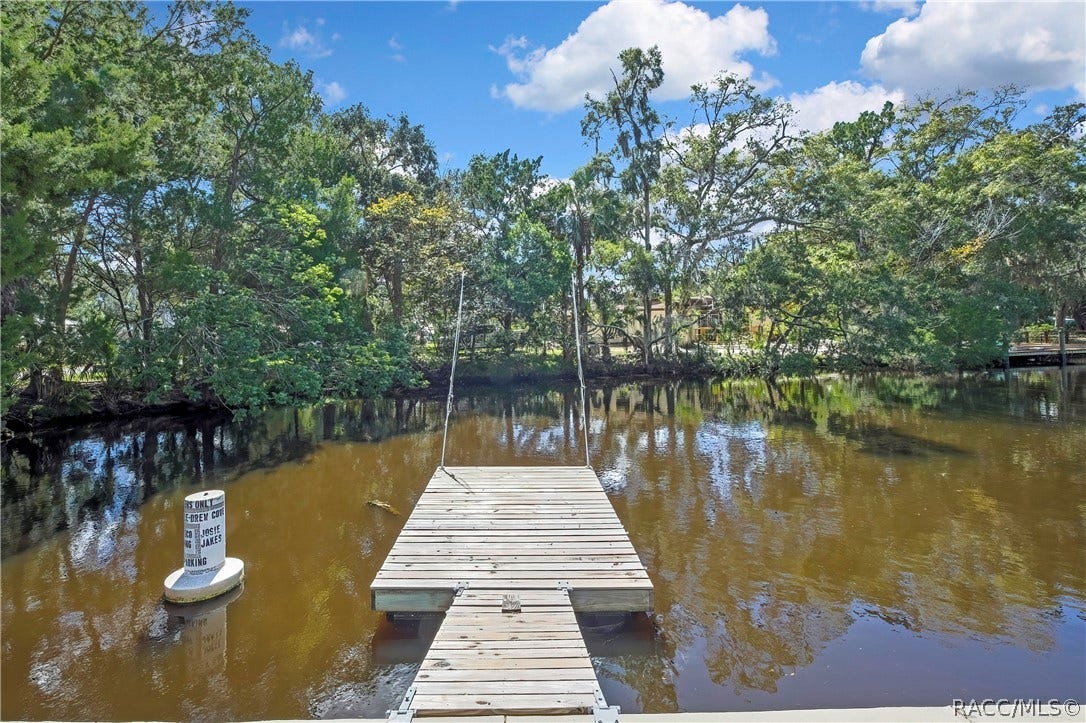 11806 W Riverhaven Drive, Homosassa, FL 34448 Wood dock extending into the canal.