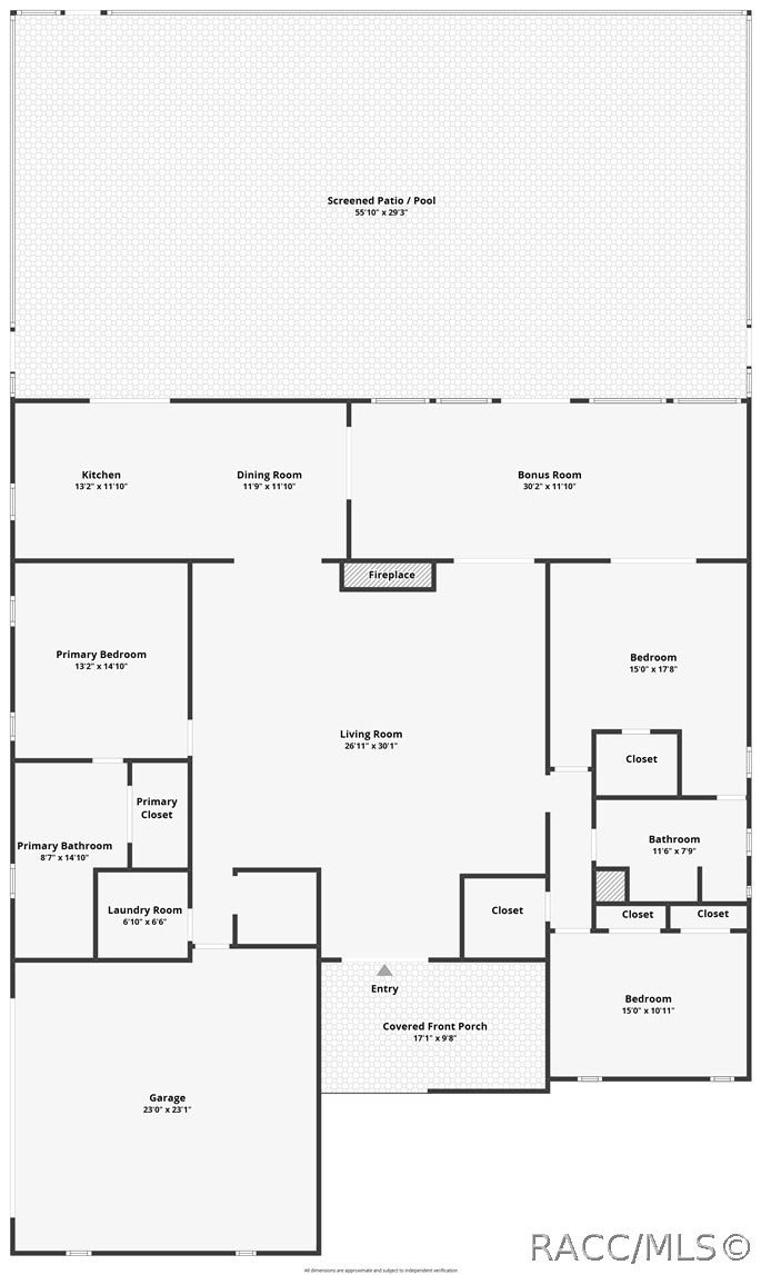 11806 W Riverhaven Drive, Homosassa, FL 34448 Floor plan showing the split-bedroom layout.