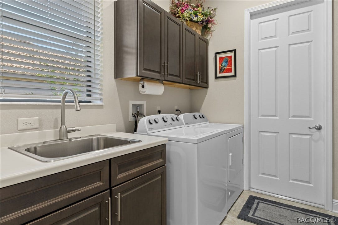 The laundry room also benefits from natural light keeping it nice and bright.
