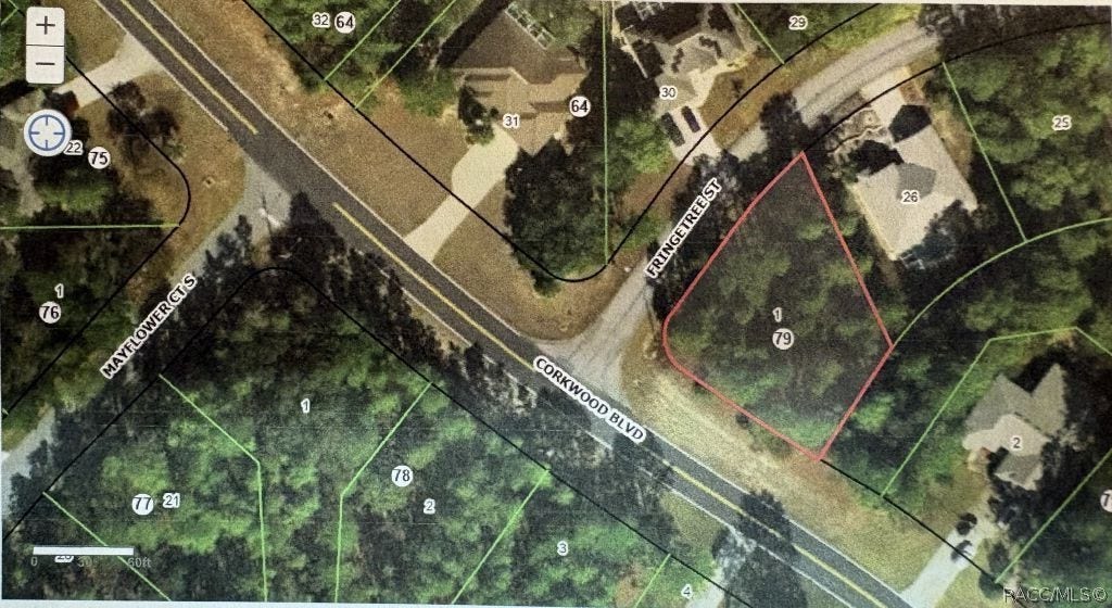 1 Fringetree Street, Homosassa, FL 34446 AERIAL VIEW OF THE VACANT LAND