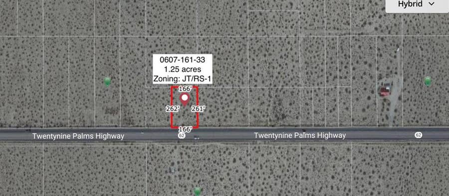 Property photo for 1 Acres On Hwy 62 Near Sunfair Road, Joshua Tree, CA